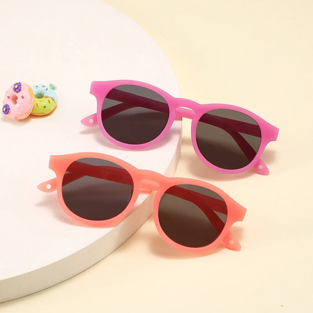 

Children Round Sunglasses Retro Color Changing Eyewear Baby Girls Outdoor Sun Protection Goggles Nylon Tac Polarized Full Frame