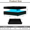 LED Coffee Table with Storage, High Glossy Modern White Center Table with 2 Drawers, Square Wooden Middle Table with 16-Color 5