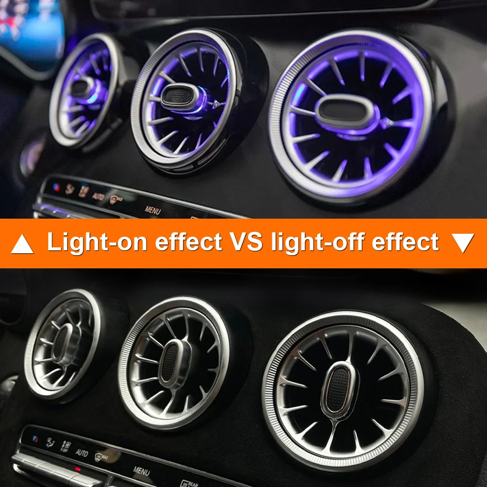 Akozon Turbo Ambient Light Kit - 3 Color LED Rear Air Vent Light For Mercedes C/GLC-Class W205 X253 2015-2018 - View #7