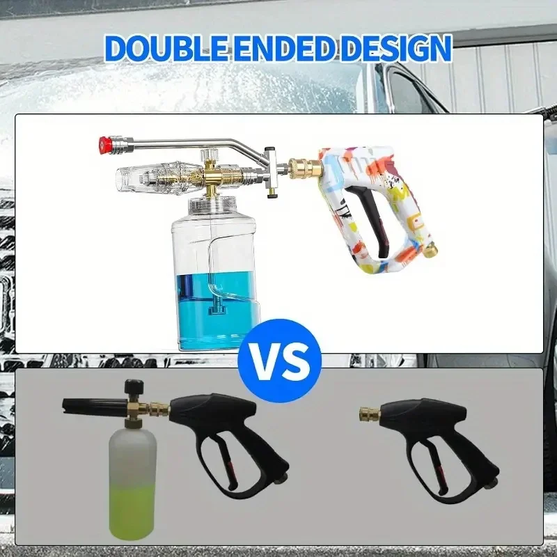압력 세척기 이중 기능 완드 1/4인치 퀵 커넥트 스노우 폼 캐논 비누건 자동차 세척 액세서리
