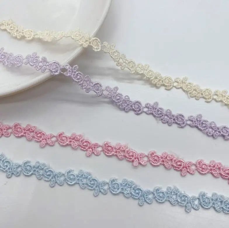 13 Meters/lot 1cm Flower Embroidered Lace Trim Lace Fabric Handmade DIY Sewing Craft For Costume Decoration lace ribbon lace fabric lace accessories lace decoration