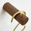 1Pc Brass Solid Wood Hooks Creative Wall-Mounted Bathroom Decorative Coat Hook For Home Key Wooden Hooks Kitchen Accessories 2