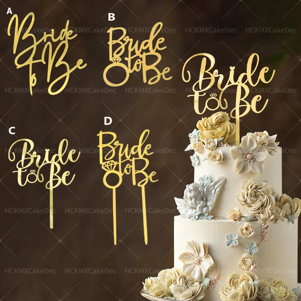 Gold Bride To Be Cake Topper 1