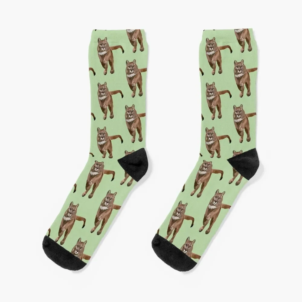 M is for Mountain Lion Socks anti-slip Wholesale Woman Socks Men's