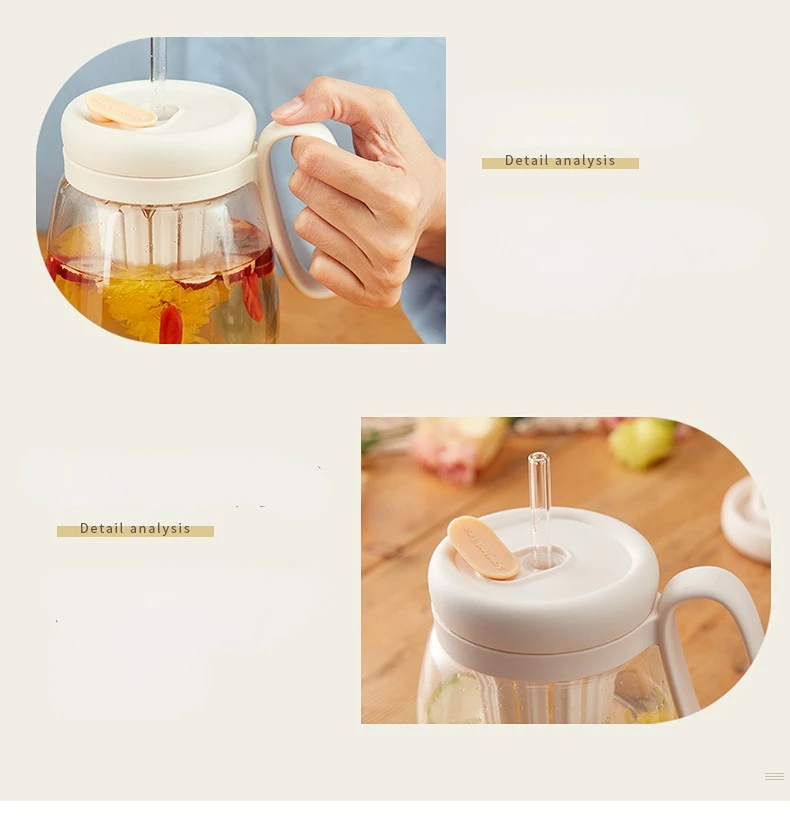 Lemon Glass Water Bottle With Lid And Straw Ins Style Drinkware