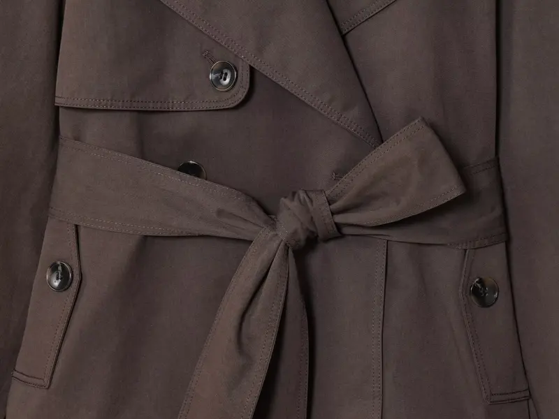 ETJ Autumn 2025 new collection women's British style lapel double-breasted Maillard color belt casual trench coat