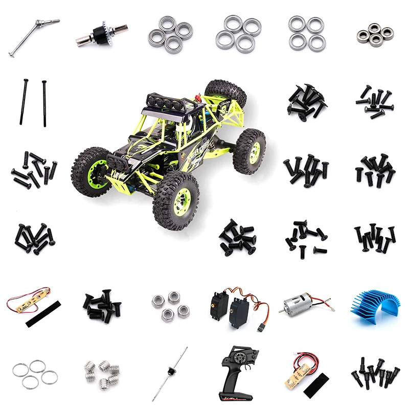 Wltoys 12427 e 12423 RC peça sobresselente do carro, Peças originais 0090-0129, Rolamento, Parafuso, Diferencial, Servo, Porca, Motor, Carregador USB, Luz