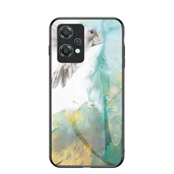 Marble Tempered Glass Shockproof Phone Case for OnePlus Nord CE 2 Lite 5G (Flying pigeon)