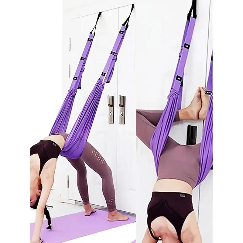 Yoga Lower Belt Aerial Inverted Rope One-Word Horse Open Hip Door Stretch Belt Home Training Fitness Resistance Band Fitness Accessories