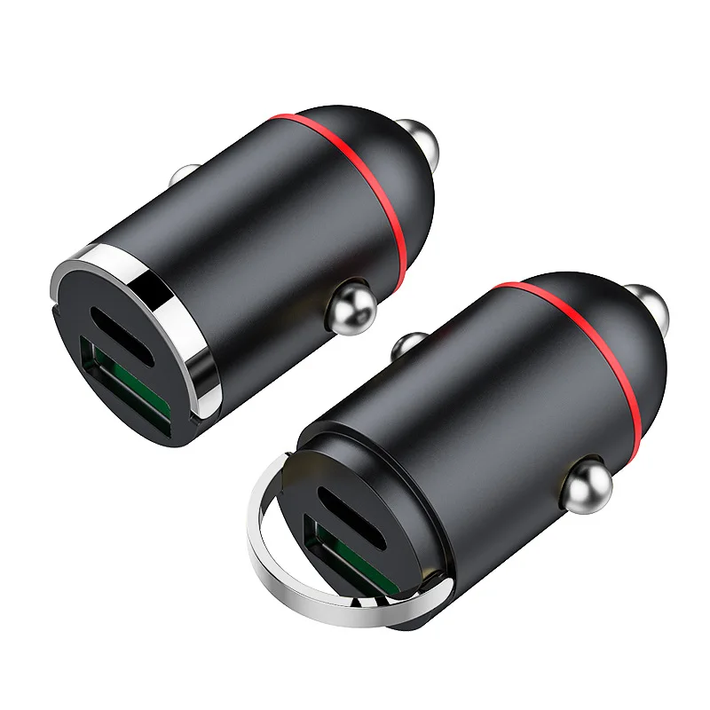 USB Car Charger 22.5/100W 2-Port Fast Charging Adapter Multi Functional Mini Hidden Car Charger Compatible for most cars