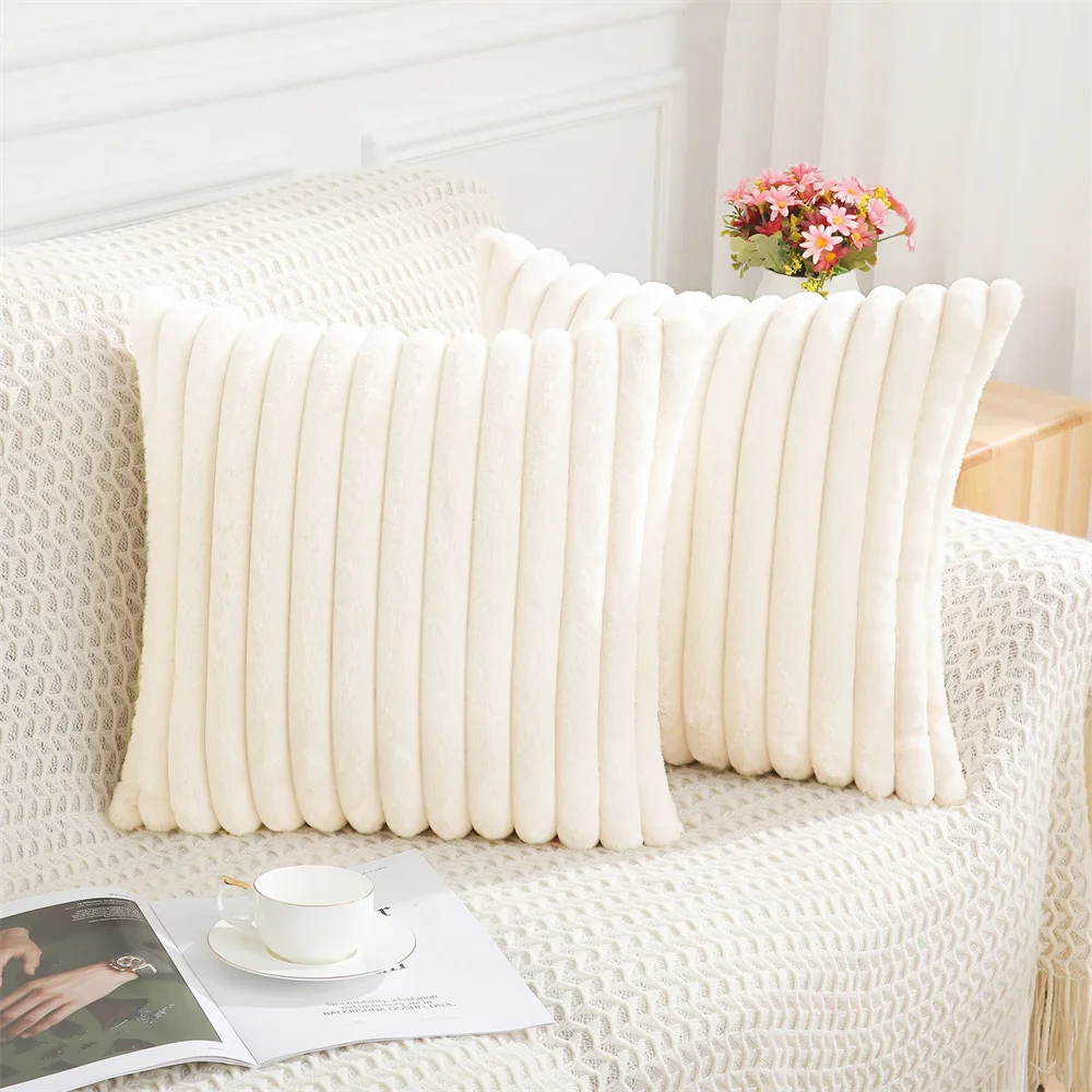 Olanly Pillow Cover 50x50cm Nordic Solid Color Cushion Cover 45x45 Soft ...