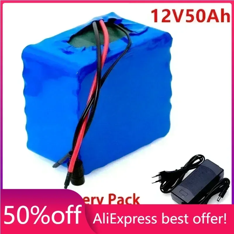 

New Portable 3S12P 12V 50Ah 50000mAh Rechargeable Li-Ion Battery, For LED Lamp Light Backup Powe Etc + 12.6v 3A Charger