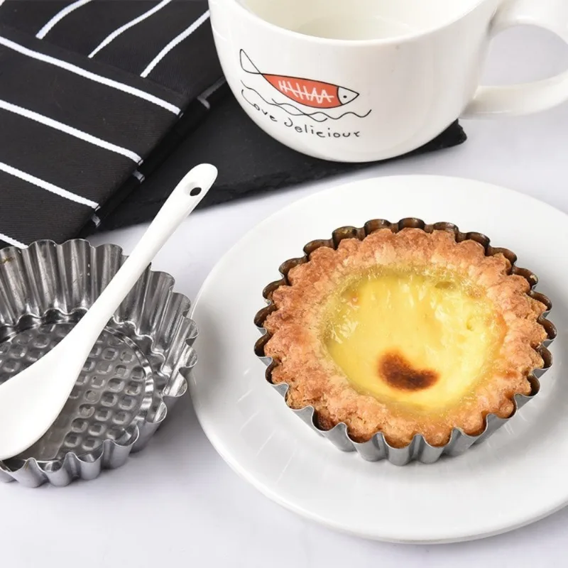 Premium Aluminum Nonstick Egg Tart and Mini Cupcake Baking Mold Reusable Dessert Pan for Cookies Puddings Ideal for Home Kitchen