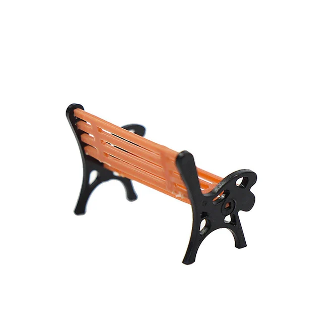 10pcs Model Train HO TT Scale 1:87 Bench Chair Settee Street Park Layout Scenery Railroad Decoration Building Landscape Parts 3