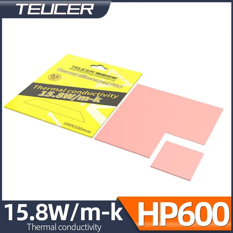 Teucer HP600 15.8W/mk Heatsink Cooling Conductive Thermal Silicone Grease Pad Ram CPU GPU Graphics Card Water Cooling 100x100mm