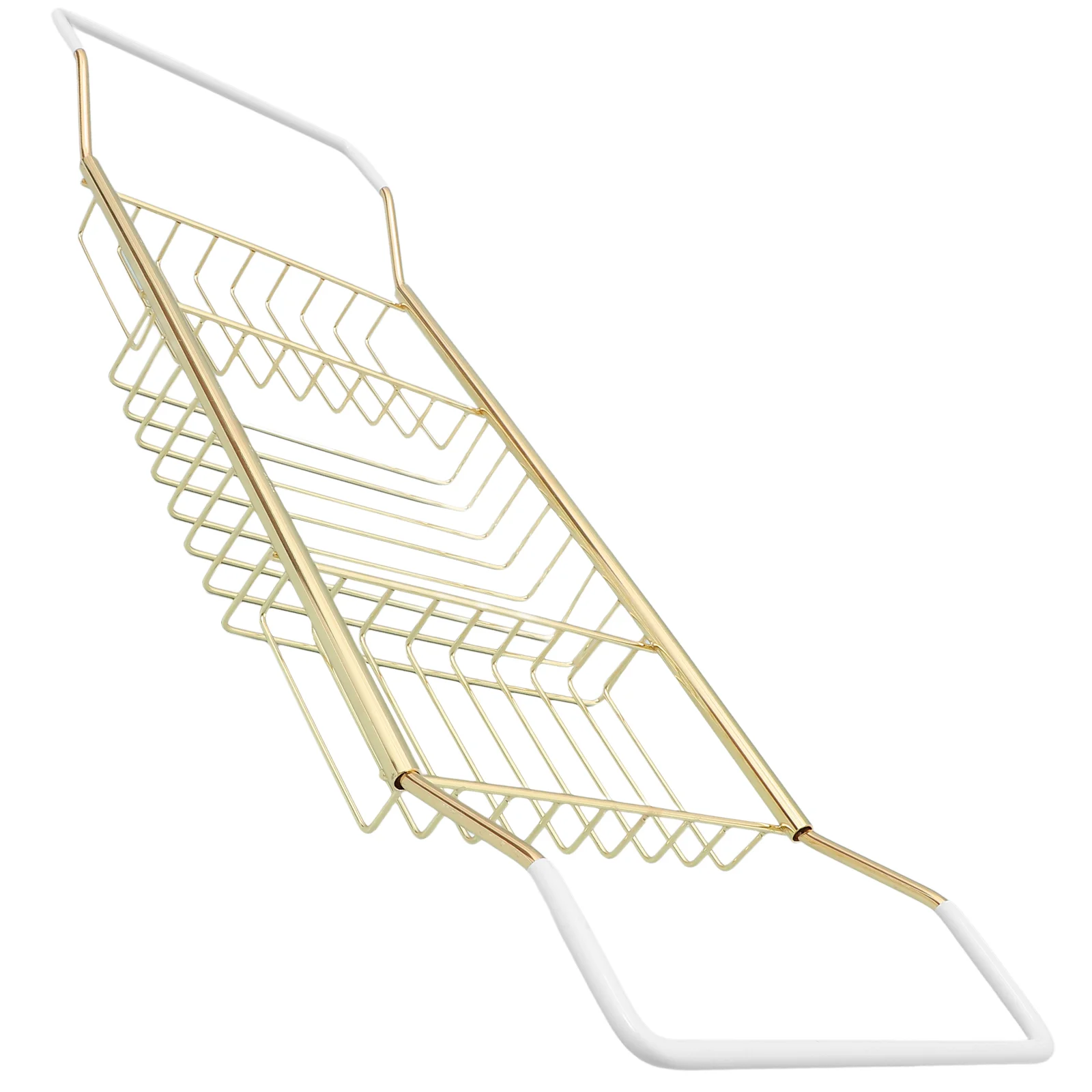 Golden Telescopic Anti Slip Storage Rack For Bath Tub Shower Bathtub Trays Holder Stand Home Storage ganization