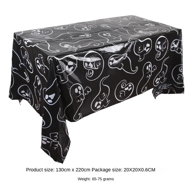 Nappe de Décoration d'Halloween, Citrouille, Toile d'Araignée, Chauve-Souris, Couverture de Table en Plastique, Fournitures de ixà Domicile 5