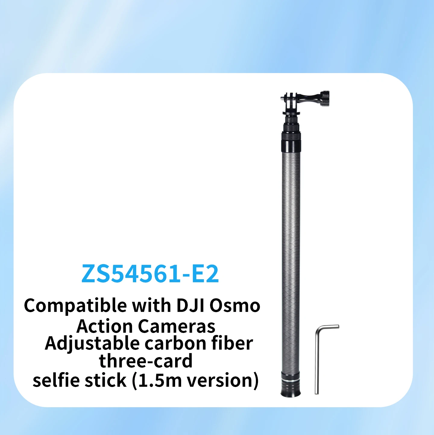 300 cm Kohlefaser-Einbeinstativ, ausziehbar, 1/4 Halterung für DJI Osmo 360 Insta360 X5 X4 GoPro Max Action-Kamera, unsichtbarer Selfie-Stick – Detail 2