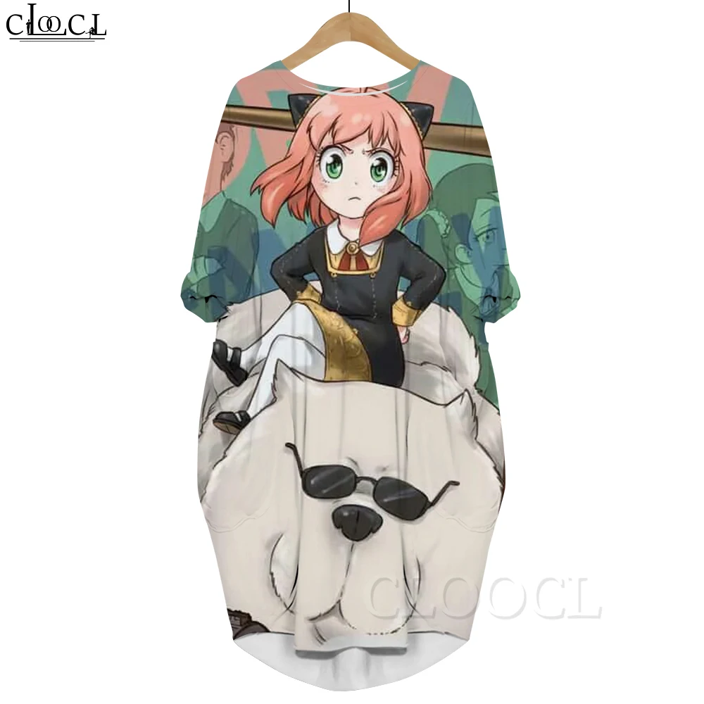 

CLOOCL New Anime Anya Dress SPY×FAMILY 3D Printed Loose Casual Daughter Skirt Long Sleeve Fashion Pocket Oversized Dresses