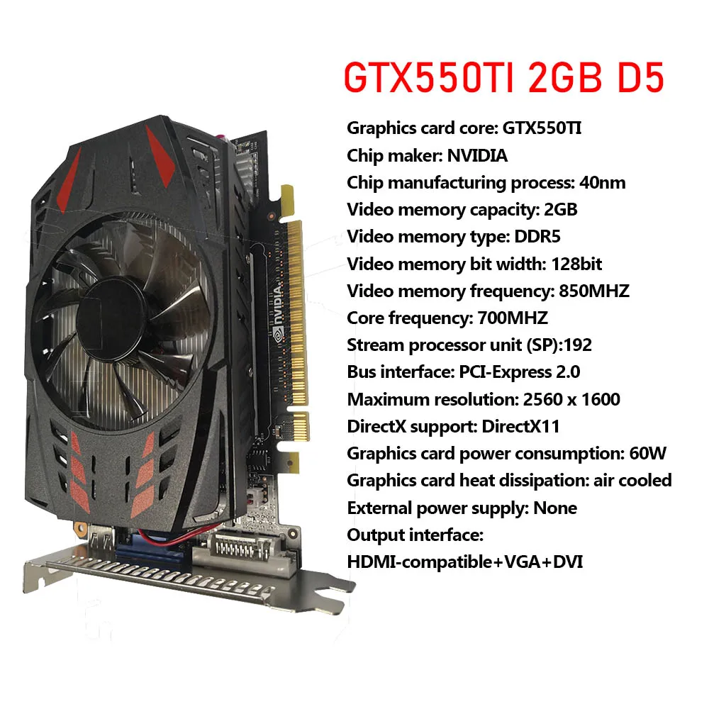 Newest Video Card GTX 960 950 750Ti 650Ti 550Ti Tarjeta Grafica 1G/1.5G/2G/3G/4G/6G/8G 128Bit GDDR5 Graphics Cards with Fans graphics card for desktop