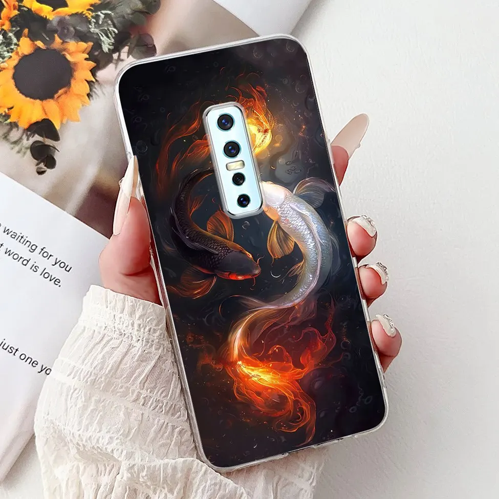 Clear Luxury Fashion Flowers Cat Design Soft Back Phone Case