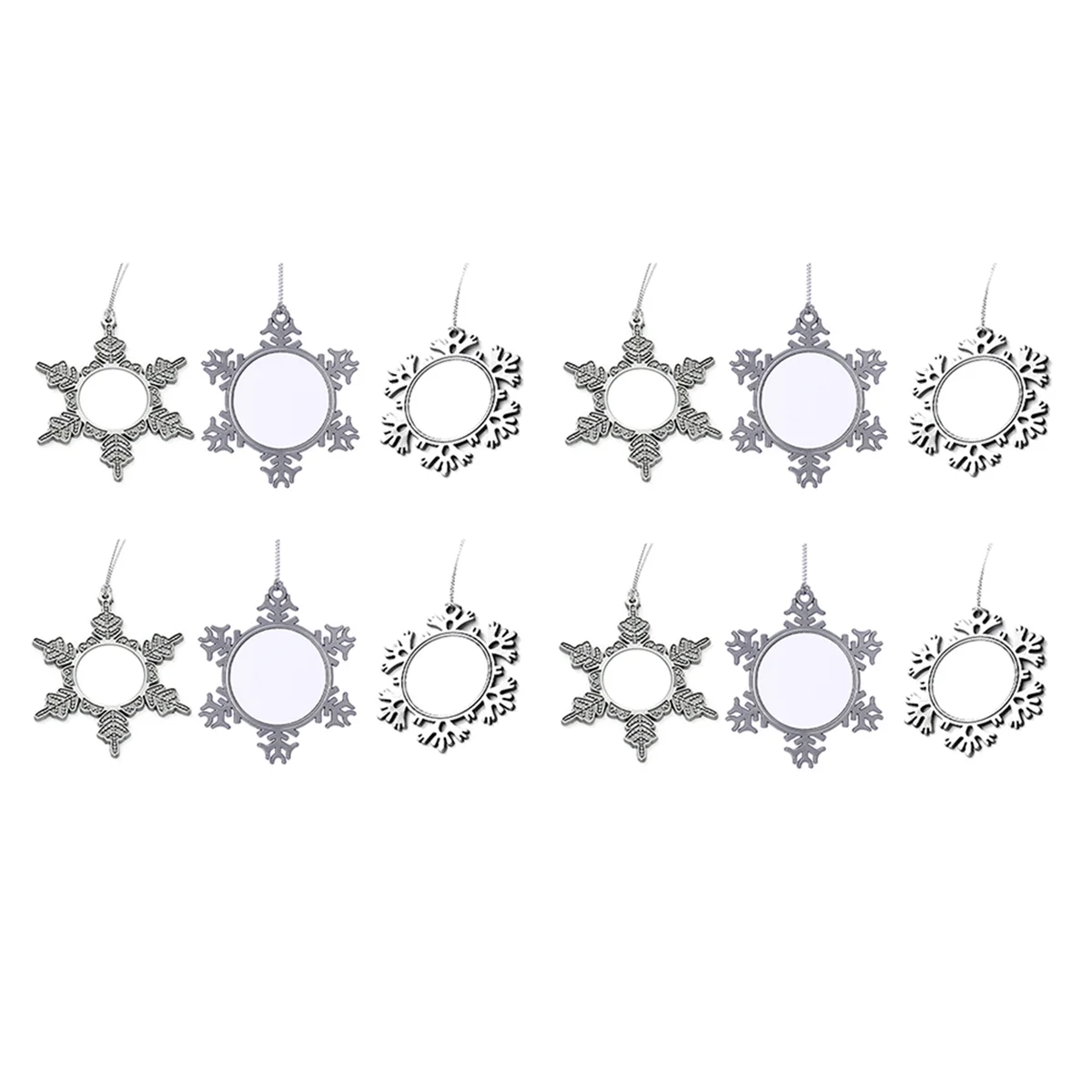 

12 шт., сублимационные снежинки для украшения