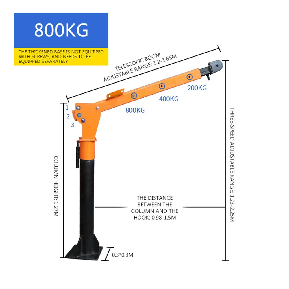 Truck Mounted Crane Lifting Machine Cantilever Hoist With Remoting Control And Handle 500KG 12V24V 3000Lbs Car Crane
