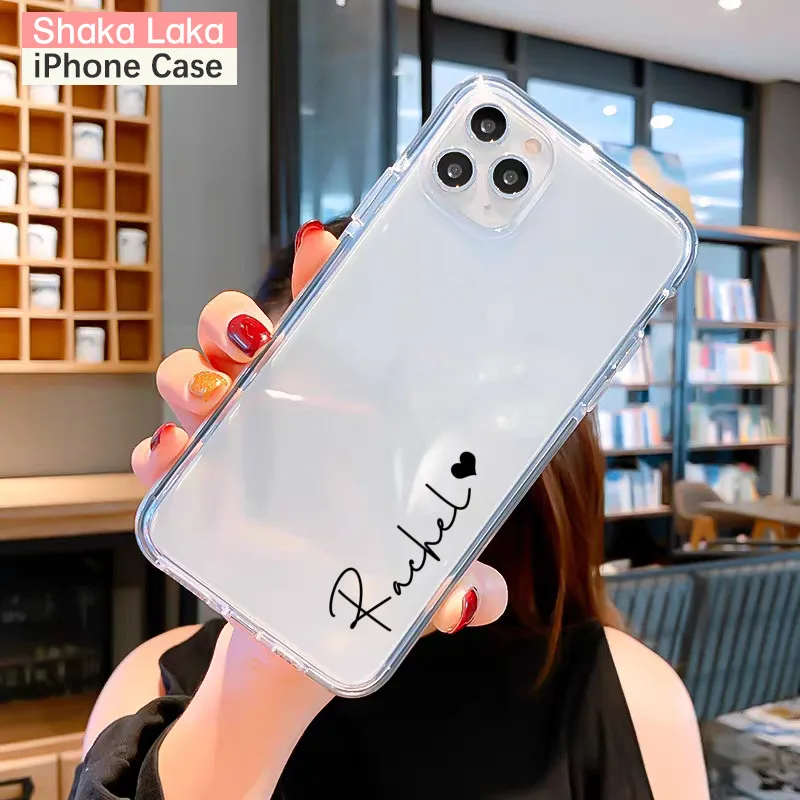 

Чехол с именем на заказ для iPhone 13 Pro Max 11 12 Mini SE 2020 7 8 Plus, милый Роскошный прозрачный чехол для iPhone 13 X XR