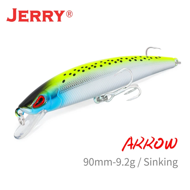 Jerry Arrow-señuelo de pesca de pececillos, cebos duros para agua dulce y  salada, lubina, Lucio, Color UV, 9cm - AliExpress