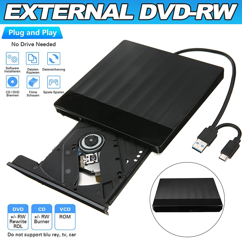 

1 шт., внешний DVD-рекордер с USB 3,0