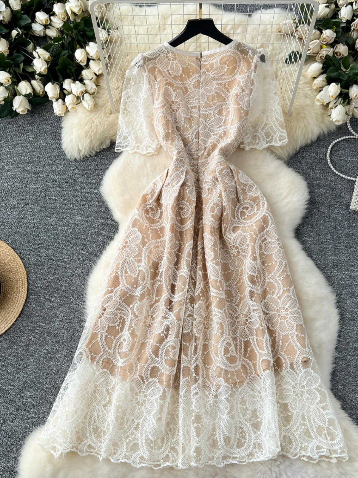chinese dress ladies Must Be Love Lace Maxi Dress White