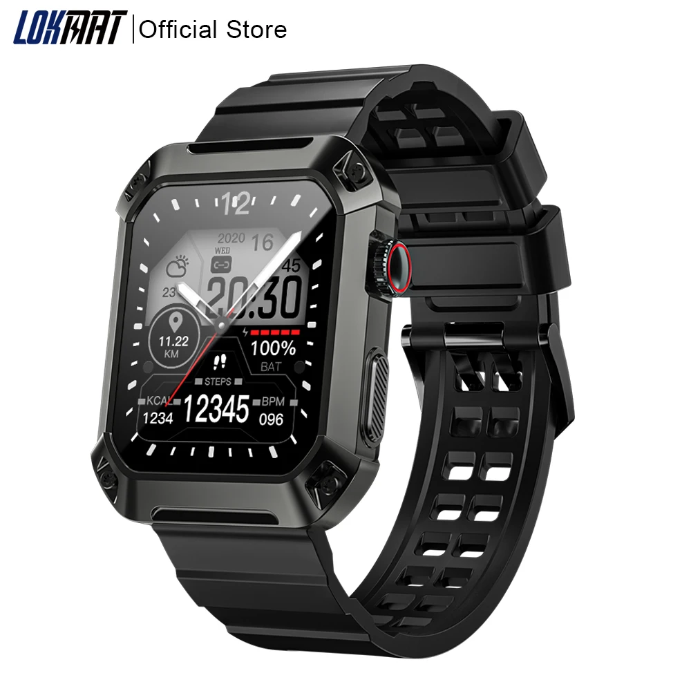 

LOKMAT Smart Watch Waterproof Bluetooth Calls Smartwatches Heart Rate Monitor Fitness Tracker Diverse Dials Sport Bracelet Men