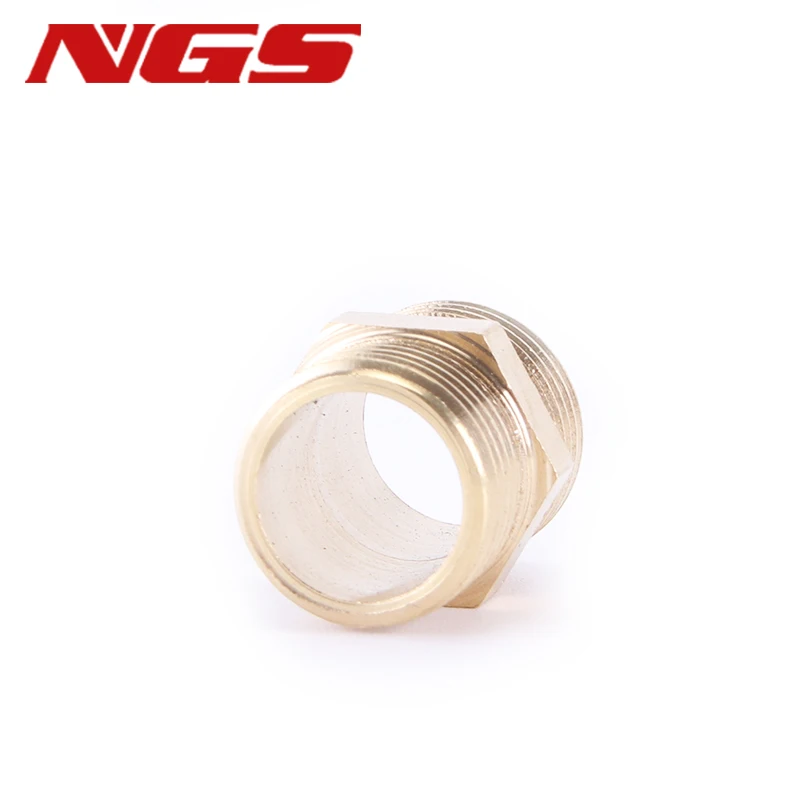 1/8" 1/4" 3/8" 1/2" 3/4" 1"BSP Male Thread Brass Pipe Hex Nipple Fitting Quick Adapter Male to Reduce Connector