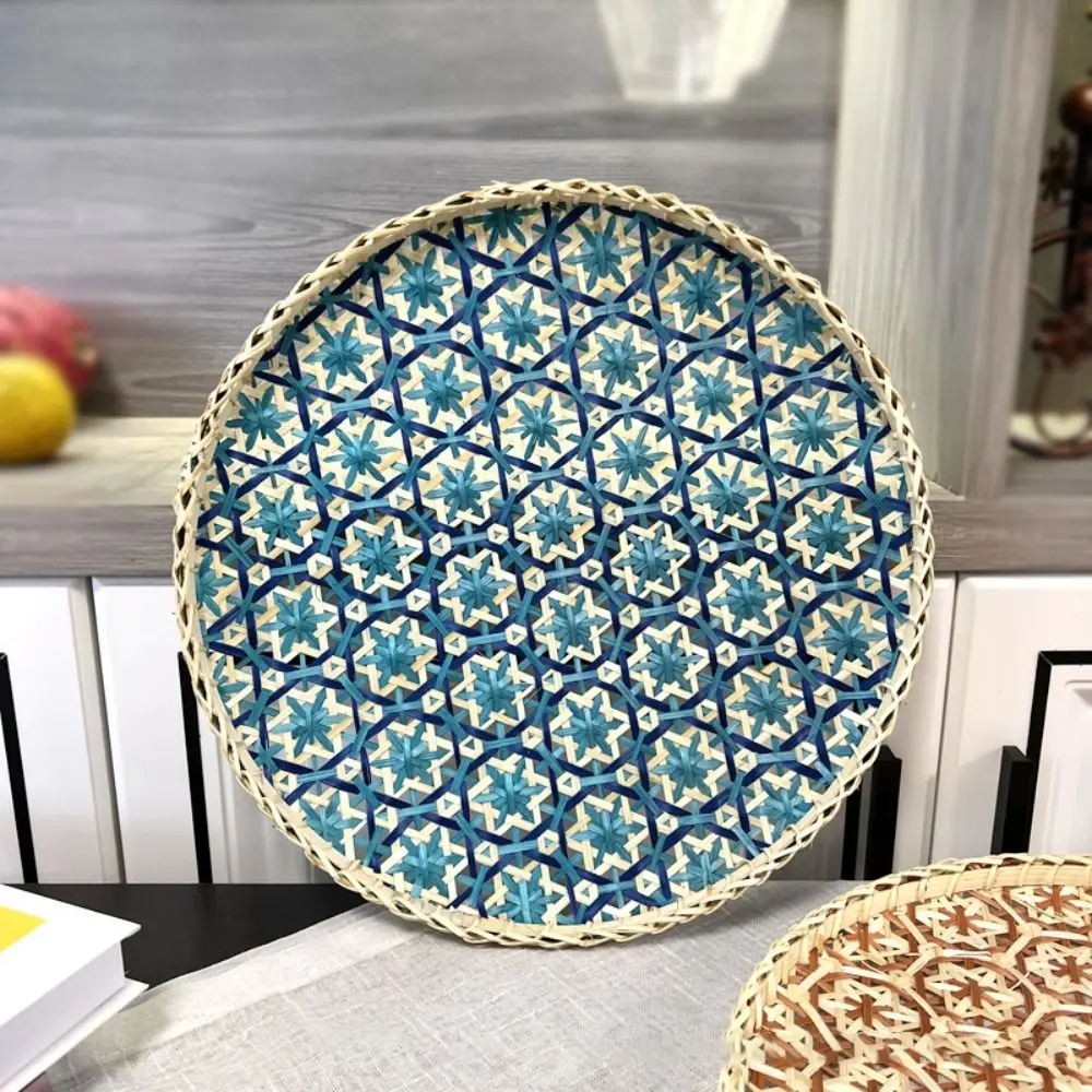 手作りの竹織製品ラウンドストレージバスケット織バスケット家庭