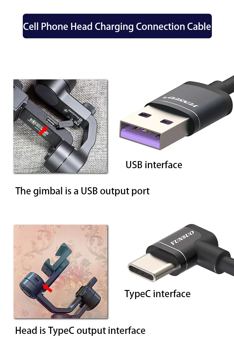 Micro USB Tipo-C Cabo de Carregamento Curto,