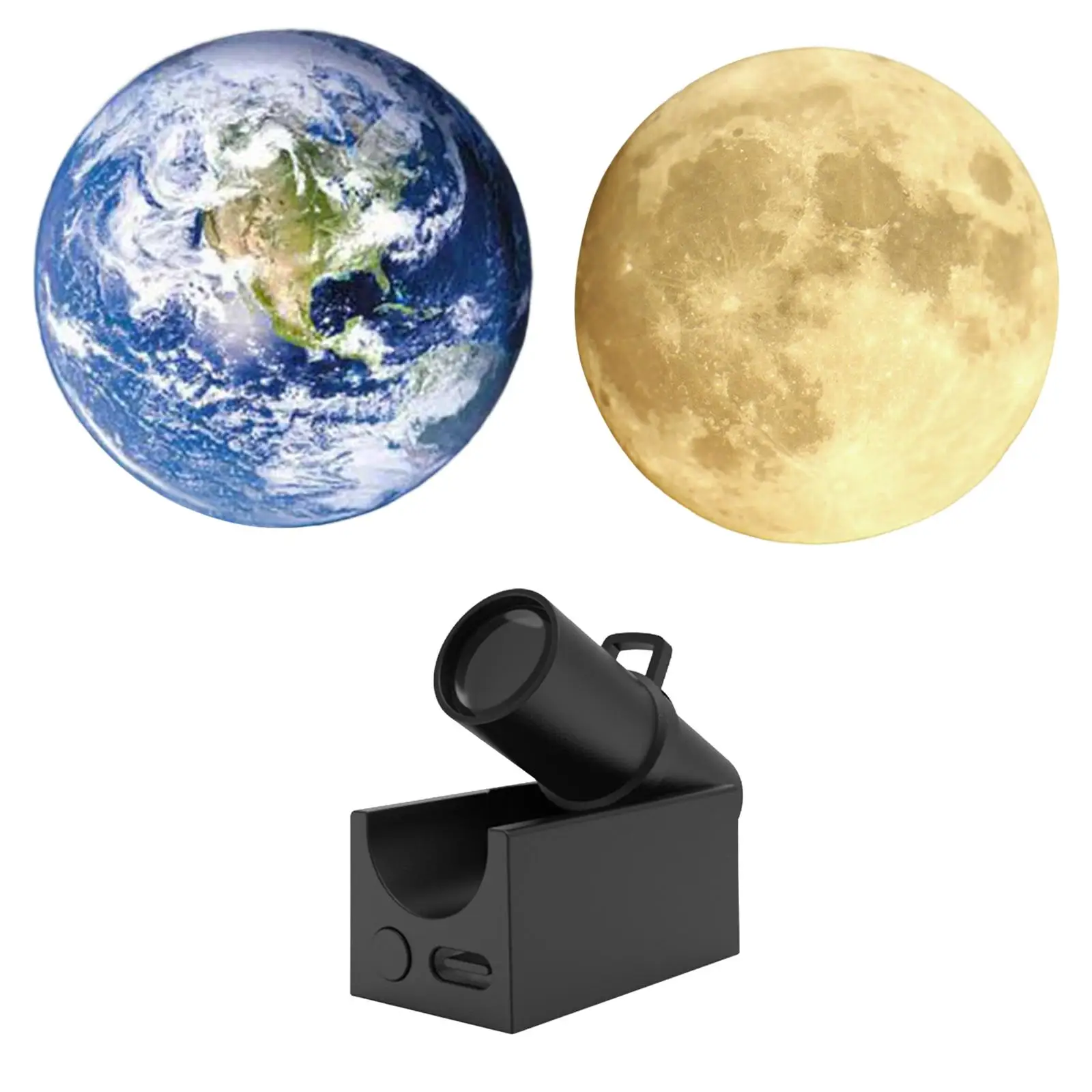 Projector Light USB Powered Decorative Earth/Moon Bedside Lamps for Party