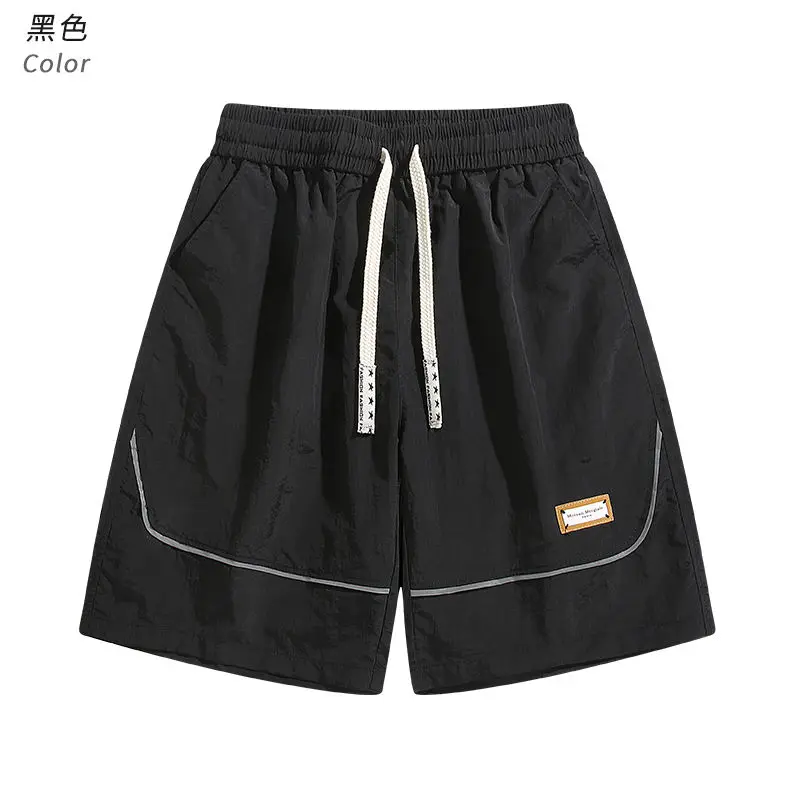 Men's casual handsome shorts, summer breathable five-point pants, ice silk loose pants, sports