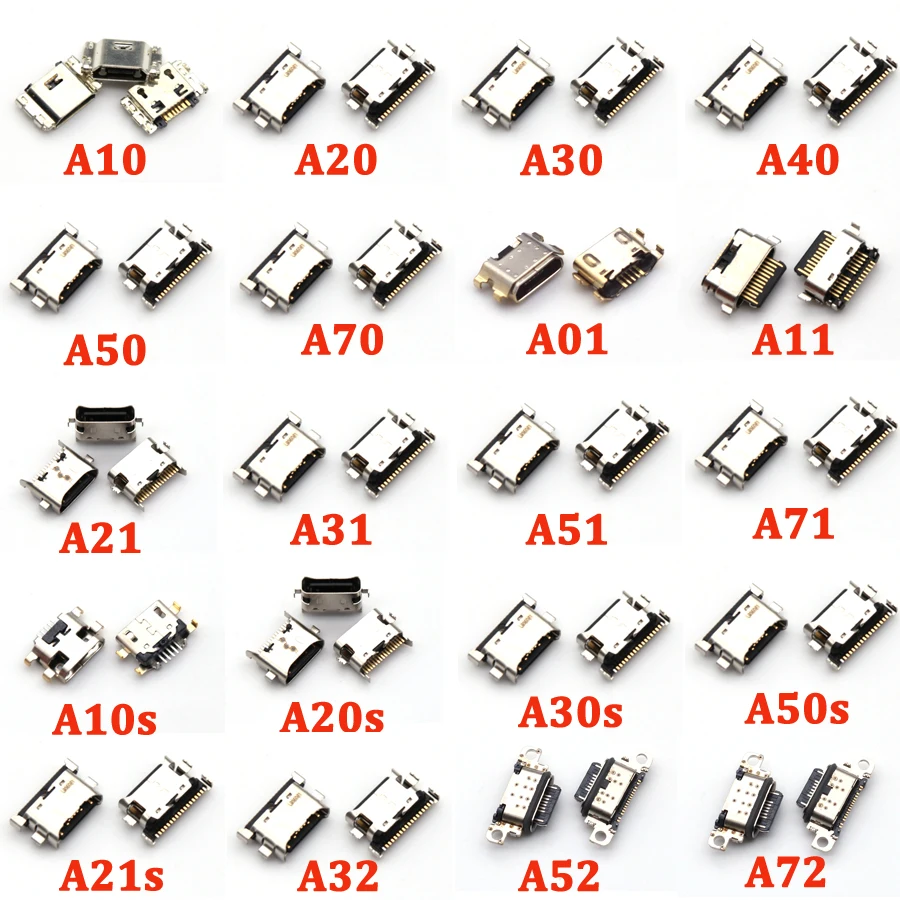 

100Pcs Charger USB Charging Port Dock Connector For Samsung A20 A30 A50 A70 A51 A21s A01 A30s A20s A50s A11 A21 A31 A52 A02s A32