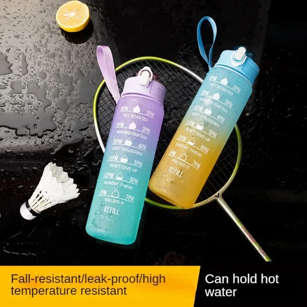 750ml Sports water Bottle High Temperature Resistant Graduated Straw Cup Plastic sports water bottle portable water bottle
