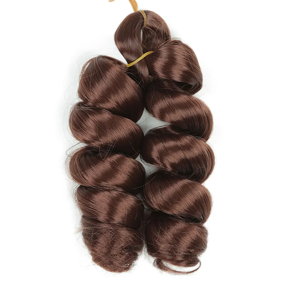 French Curl Synthetic Ombre Braiding Hair Extensions12 Inch Loose Wave Bouncy Crochet Hair Pre Stretched for Braids 2