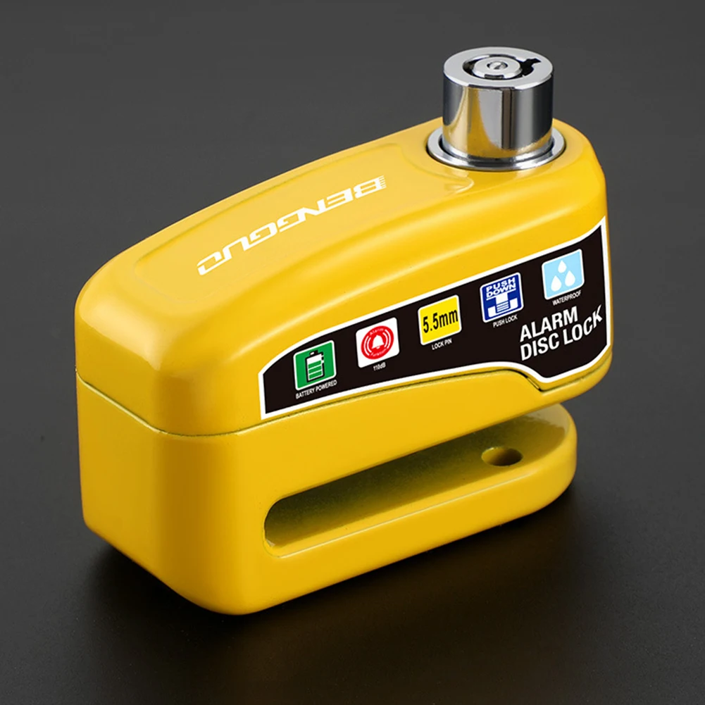 Motorcycle Alarm Wheel Disk Brake Lock with Keys Motorcycle Alarm Brake Rotor Padlock Aluminum Alloy for Bicycle Motor Scooter