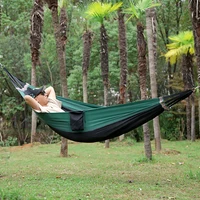 Portable Hanging Hammocks Single Person for Travel Beach Outdoor Camping Colorful High Strength Parachute Fabric Bed Storage Bag 1