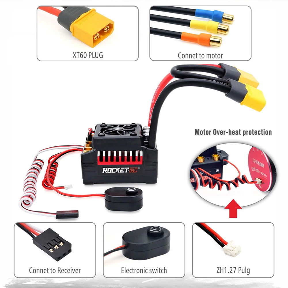 送料無料　ラジコン　ROCKET-RC ブラシレス ESC 130A 新品未使用 ROCKET-RC ブラシレス ESC 130A センサー付き電子スピード