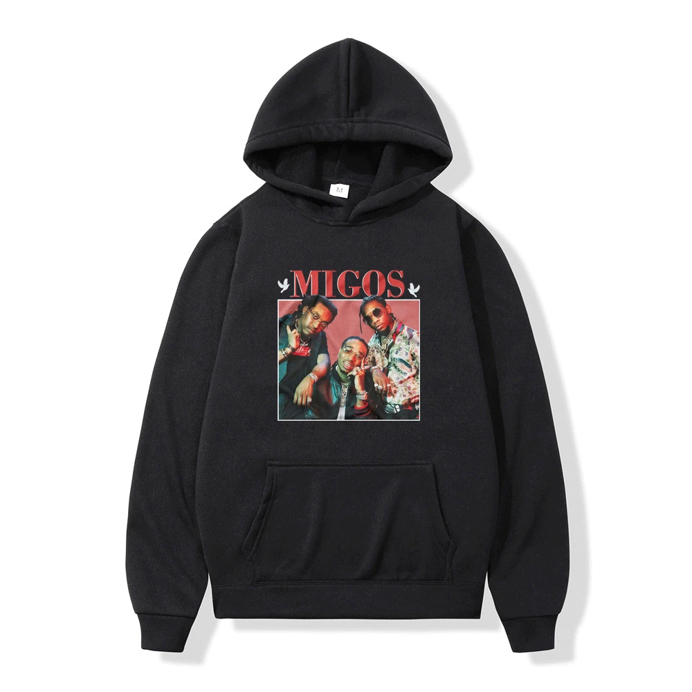 

90s Hip Hop Rapper Band Migos Graphic Hoodie Men Women 2022 New Casual Hooded Sweatshirts Fashion Hot Sale Pullovers Unisex Tops