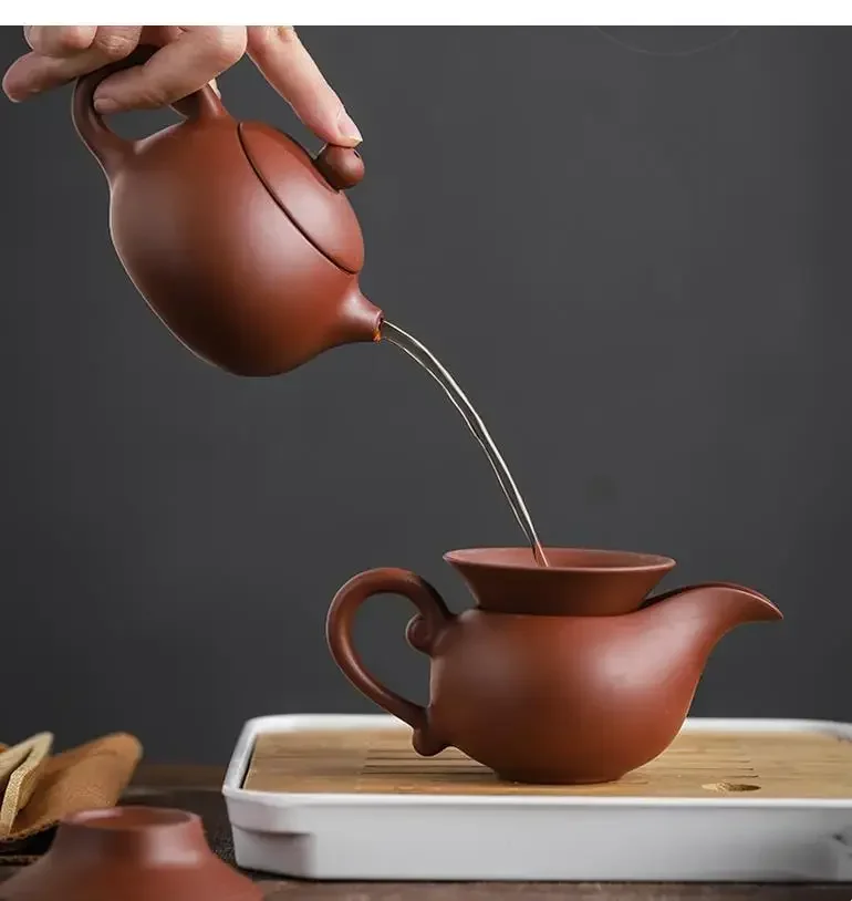 Chinese Tea Set Purple Clay Teapot Gaiwan Portable Outdoor Travel Tea Pot Set Ceremony Kung Fu