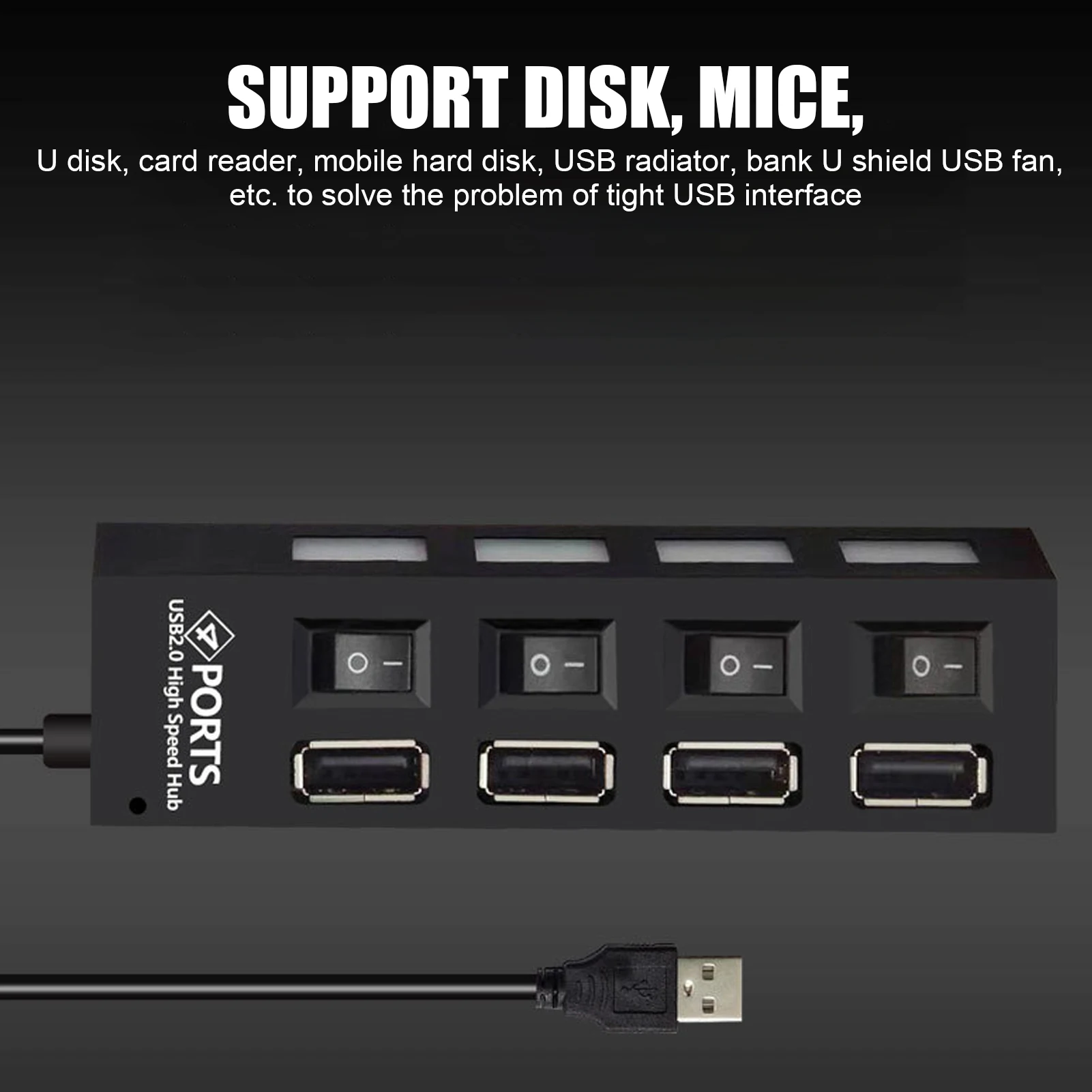 USB Hub 3.0 Hub USB 3 USB Multi USB Splitter Power Adapter 4/7 Port Multiple Expander with Switch for PC Accessories