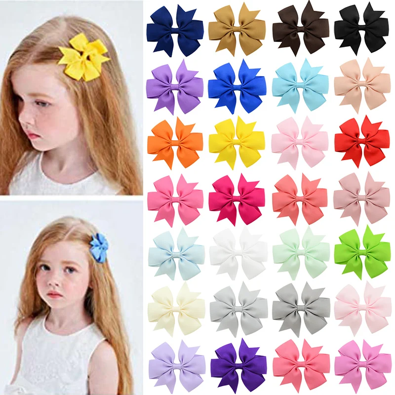 

40 Colors 3inch Solid Grosgrain Ribbon Bows Clips Hairpin Girl's Hair Bows Boutique Hair Clip Headwear Kids Hair Accessories 1Pc