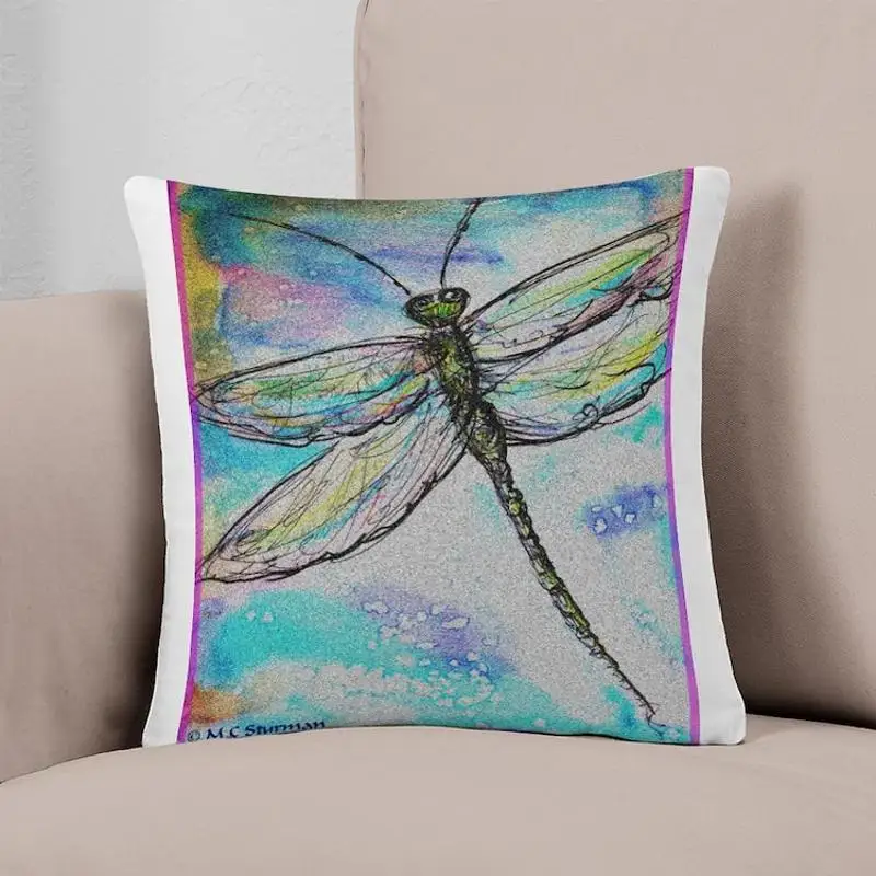 

Dragonfly! Nature Art! Everyday Pillow Printed Case Fashion Car Hotel Bed Decor Cushion Not Included