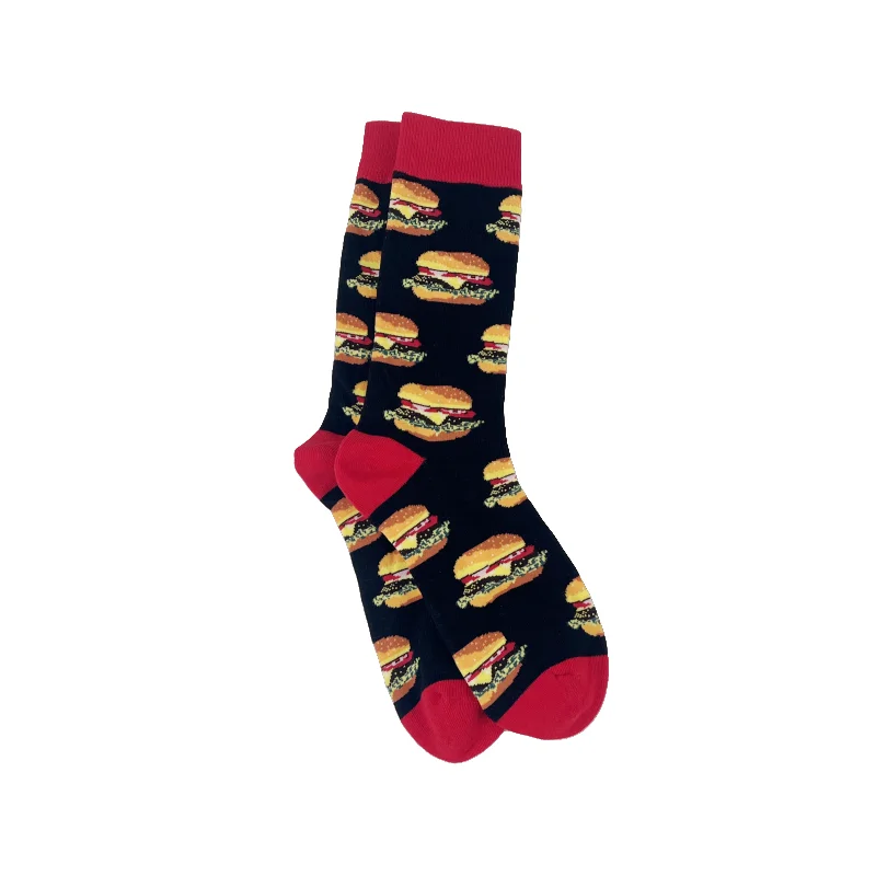Unisex Mid-calf Socks 1 Pair Hamburgers Fries Avocado Sushi Pattern Personalized Street Style All Seasons