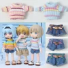 Ob11 Doll Candy Colors Jean Pant Clothes Cute Rainbow Short Sleeve Stripe Sweater Diy Dress Up Toys For Obitsu 11 Gsc YMY Molly 1